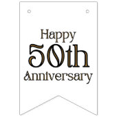 Banderole de bunting "50e anniversaire de mariage" (Deuxième drapeau)