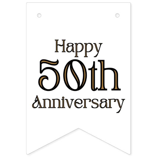 Banderole de bunting "50e anniversaire de mariage" (Deuxième drapeau)