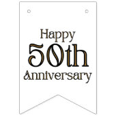 Banderole de bunting "50e anniversaire de mariage" (Troisième drapeau)