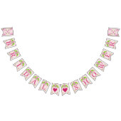 Banderole de fanions floraux nostalgiques rose et  (Tout)