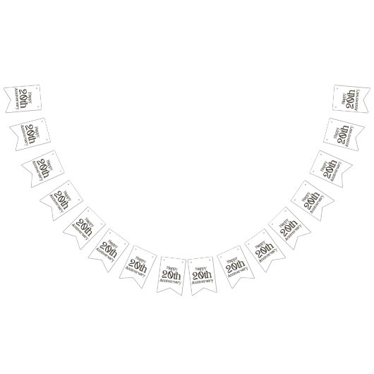 Banderole de fanions "Joyeux 20e Anniversaire" (Tout)