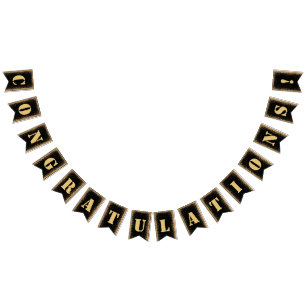 Banderole de fête de fiançailles moderne noir et o