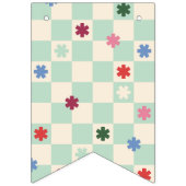 Banderole de fêtes Menthe Clair & Joyeux Damier (Premier drapeau)