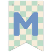 Banderole de fêtes Menthe Clair & Joyeux Damier (Troisième drapeau)