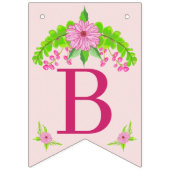 Banderole de fleurs nostalgiques rose et vert (Deuxième drapeau)