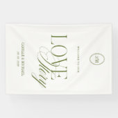 Banderole de mariage en vinyle vert olive foncé Bi (Horizontal)