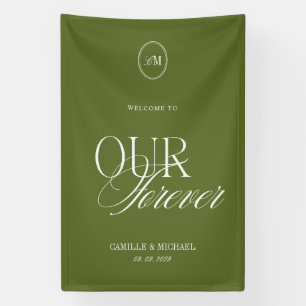 Banderole de mariage Olive Green Welcome To Our We