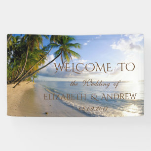 Banderole de mariage Plage Tropicale, Palmiers