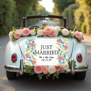 Banderole de voiture mariage Olives et Fleurs