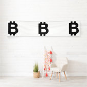 Banderole en vinyle Bitcoin B Bold 2,5x12 (En situation)