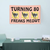 BANDEROLE FUNNY CAT POUR LES 80 ANS (Salon professionnel)