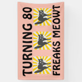 BANDEROLE FUNNY CAT POUR LES 80 ANS (Vertical)