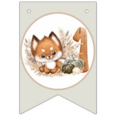 Banderole mignonne Fox automne 1st Birthday bunker (Premier drapeau)