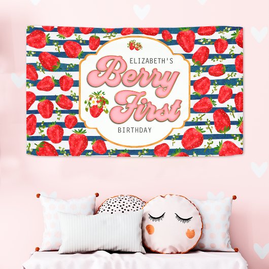 Banderole Premier Anniversaire Fleur de Fraisier B