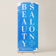 Symbole vertical bleu bleu-vert du salon de beauté