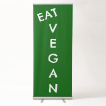 Vertical Vegan Food Truck Retractable Stand Banner