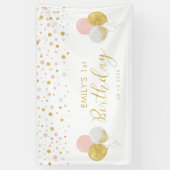 Banderole rose et or 1er anniversaire (Vertical)