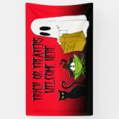 Banderole rouge    Halloween bienvenue (Vertical)