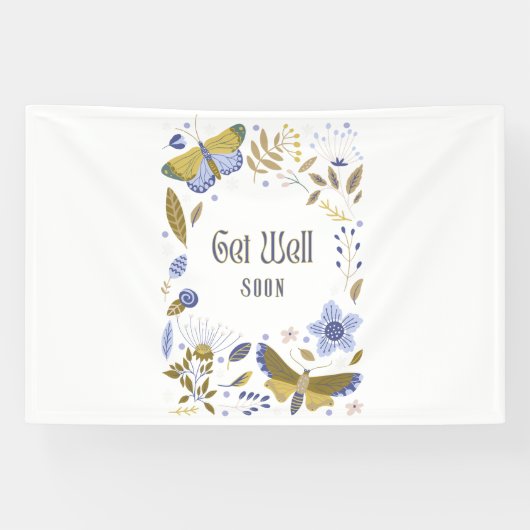 Banderole vinyle 4x6 Get Well Soon Blues (Horizontal)