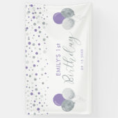 Banderole violet et argent 1er anniversaire (Vertical)