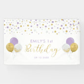 Banderole violet et or 1er anniversaire (Horizontal)