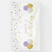 Banderole violet et or 1er anniversaire (Vertical)