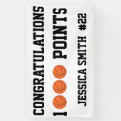 Banderoles 1000 Points Career Milstone Scorer Team Player  (Vertical)