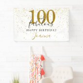 Banderoles 100 et fabuleux anniversaire Elegant Gold et Black (En situation)