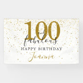 Banderoles 100 et fabuleux anniversaire Elegant Gold et Black (Horizontal)