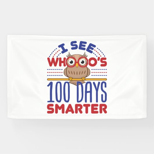 Banderoles 100 Jours de Chouette de l'école Enseignant intell (Horizontal)
