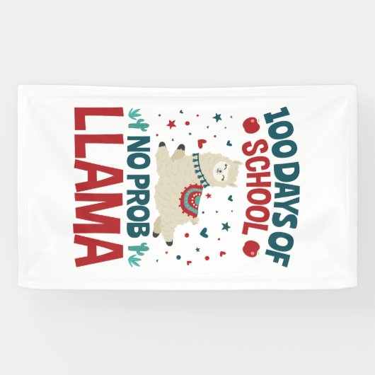 Banderoles 100 jours d'école No Prob Llama (Horizontal)