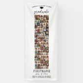 Banderoles 100 Photo Collage Graduation Moderne Minimal Blanc (Vertical)