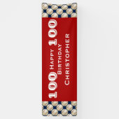 Banderoles 100e Anniversaire de Baseball Rouge Blanc Bleu, No (Vertical)