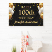 Banderoles 100e anniversaire Fête Noire et Or (Insitu)