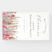 Banderoles 100e fête d'anniversaire Août Fleur de naissance B (Horizontal)