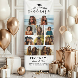 Banderoles 10 Collage Photo Diplôme Moderne Minimaliste Blanc