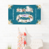 Banderoles 10e anniversaire Turquoise Fleur photo Collage Jau (En situation)