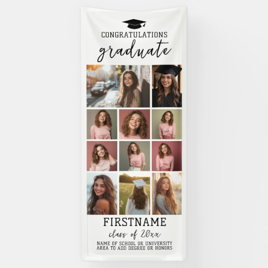 Banderoles 11 Collage Photo de Remise de Diplômes Moderne Min (Vertical)