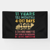 Banderoles 11e anniversaire 11 ans d'être génial (Horizontal)