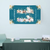 Banderoles 11e anniversaire Fleur Turquoise photo Collage Jau (Salon professionnel)