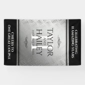 Banderoles 11ème anniversaire de Mariage en acier (Horizontal)