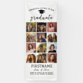 Banderoles 12 Photo Collage Graduation Moderne Minimal Blanc (Vertical)