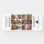 Banderoles 12 Photo Collage Graduation Moderne Minimal Blanc (Horizontal)