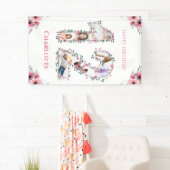 Banderoles 12e anniversaire Photo Collage Fille Fleur Rose Bl (En situation)