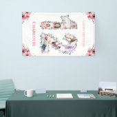 Banderoles 12e anniversaire Photo Collage Fille Fleur Rose Bl (Salon professionnel)