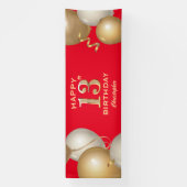 Banderoles 13e Anniversaire de Ballons Rouge et Or (Verticale)