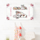 Banderoles 14e anniversaire Photo Collage Fille Fleur Rose Bl (En situation)