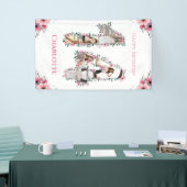 Banderoles 14e anniversaire Photo Collage Fille Fleur Rose Bl (Salon professionnel)