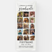 Banderoles 15 Photo Collage Graduation Moderne Minimal Blanc (Vertical)
