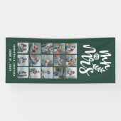 Banderoles 15 Photo Collage Vert & Blanc M. & Mme Mariage (Horizontal)